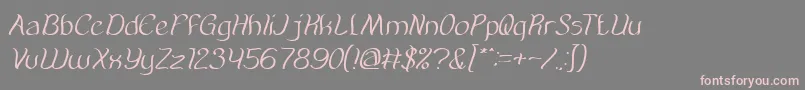 Подробнее о шрифте AmazingSymphonyItalic Шрифт AmazingSymphonyItalic – розовые шрифты на сером фоне