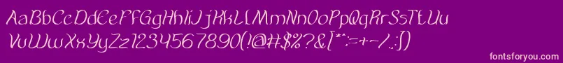 AmazingSymphonyItalic Font – Pink Fonts on Purple Background