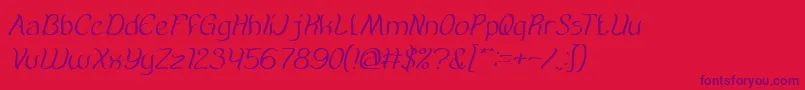 AmazingSymphonyItalic Font – Purple Fonts on Red Background