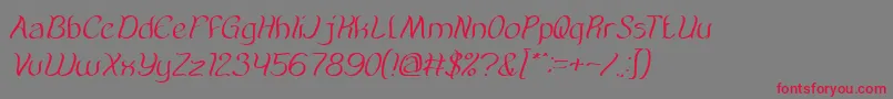 フォントAmazingSymphonyItalic – 赤い文字の灰色の背景