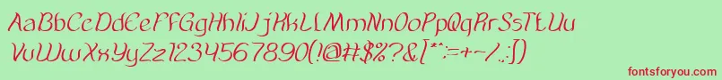 Шрифт AmazingSymphonyItalic – красные шрифты на зелёном фоне