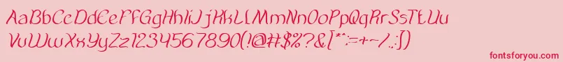 AmazingSymphonyItalic Font – Red Fonts on Pink Background
