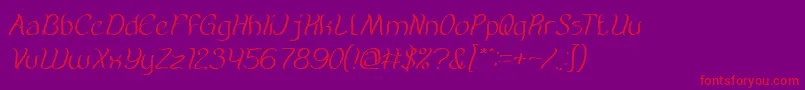 Шрифт AmazingSymphonyItalic – красные шрифты на фиолетовом фоне