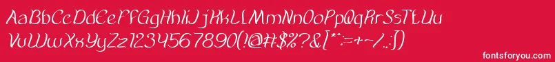 Шрифт AmazingSymphonyItalic – белые шрифты на красном фоне