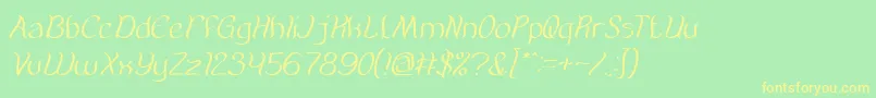 Шрифт AmazingSymphonyItalic – жёлтые шрифты на зелёном фоне