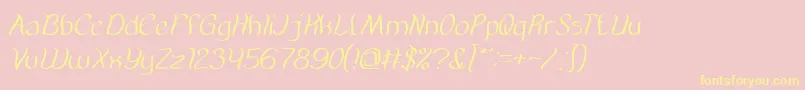 AmazingSymphonyItalic Font – Yellow Fonts on Pink Background
