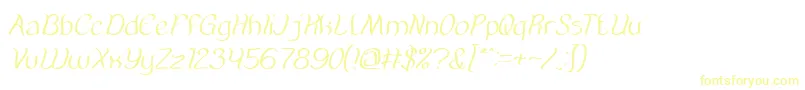 フォントAmazingSymphonyItalic – 黄色のフォント