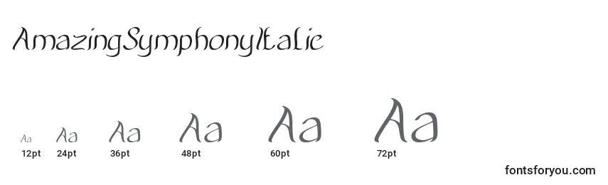 AmazingSymphonyItalic Font Sizes