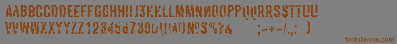 フォントDerivatNo2 – 茶色の文字が灰色の背景にあります。