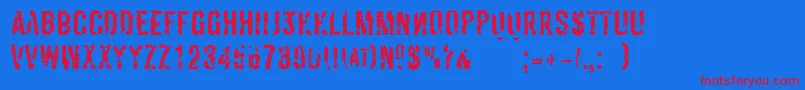 DerivatNo2 Font – Red Fonts on Blue Background