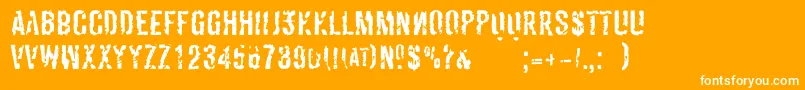 Weitere Informationen zur DerivatNo2-Schriftart DerivatNo2-Schriftart – Weiße Schriften auf orangefarbenem Hintergrund