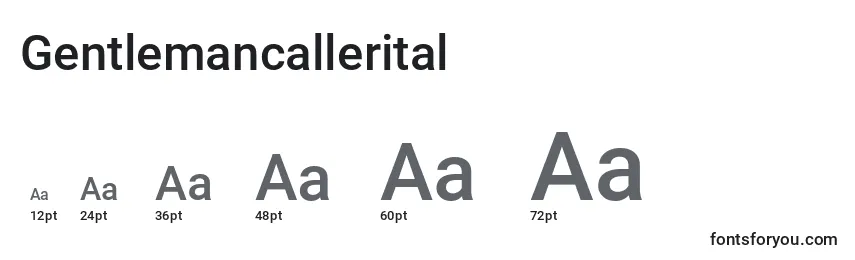 Размеры шрифта Gentlemancallerital