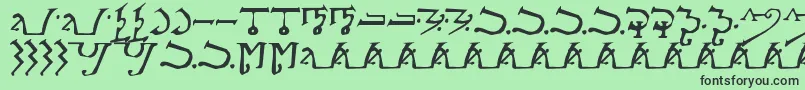 フォントAlpmagi – 緑の背景に黒い文字