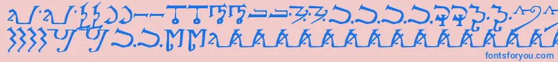 フォントAlpmagi – ピンクの背景に青い文字