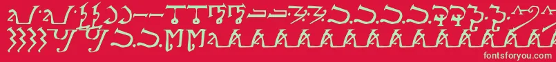 フォントAlpmagi – 赤い背景に緑の文字