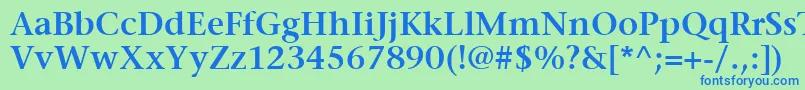 ItcStoneSerifLtSemibold Font – Blue Fonts on Green Background