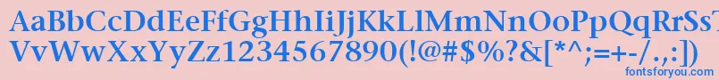 ItcStoneSerifLtSemibold Font – Blue Fonts on Pink Background