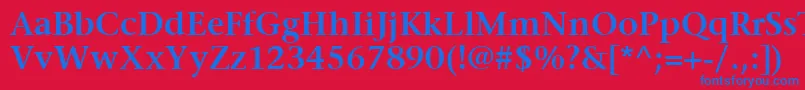 Шрифт ItcStoneSerifLtSemibold – синие шрифты на красном фоне