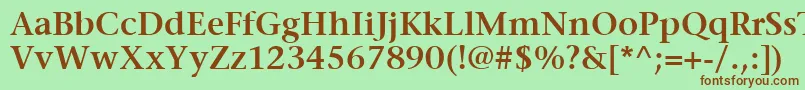 Шрифт ItcStoneSerifLtSemibold – коричневые шрифты на зелёном фоне