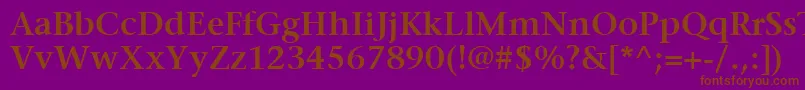 フォントItcStoneSerifLtSemibold – 紫色の背景に茶色のフォント