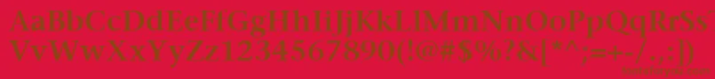 Fonte ItcStoneSerifLtSemibold – fontes marrons em um fundo vermelho