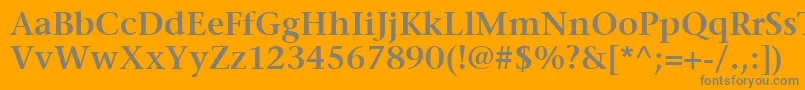 Lisätietoja ItcStoneSerifLtSemibold-fontista ItcStoneSerifLtSemibold-fontti – harmaat kirjasimet oranssilla taustalla