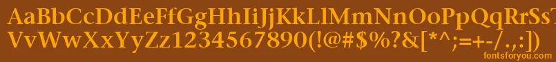 ItcStoneSerifLtSemibold Font – Orange Fonts on Brown Background