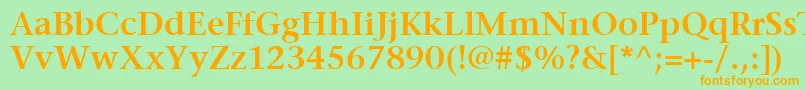 ItcStoneSerifLtSemibold Font – Orange Fonts on Green Background