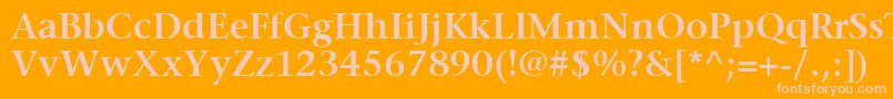 ItcStoneSerifLtSemibold-fontti – vaaleanpunaiset fontit oranssilla taustalla