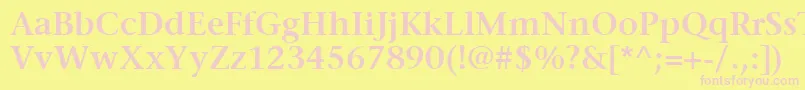 ItcStoneSerifLtSemibold Font – Pink Fonts on Yellow Background