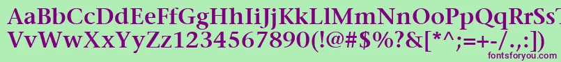 ItcStoneSerifLtSemibold Font – Purple Fonts on Green Background
