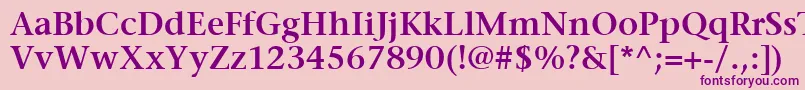ItcStoneSerifLtSemibold Font – Purple Fonts on Pink Background