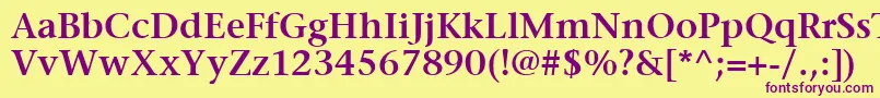 ItcStoneSerifLtSemibold Font – Purple Fonts on Yellow Background