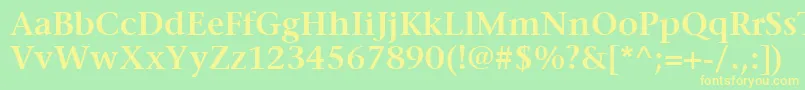 ItcStoneSerifLtSemibold Font – Yellow Fonts on Green Background