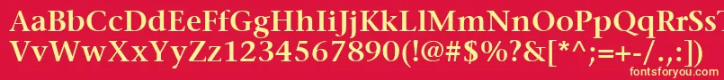 ItcStoneSerifLtSemibold Font – Yellow Fonts on Red Background