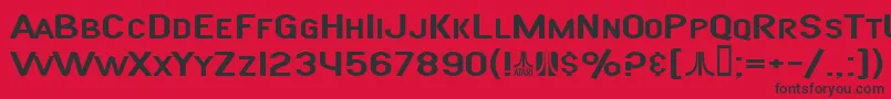 フォントSfAtarianSystemExtended – 赤い背景に黒い文字