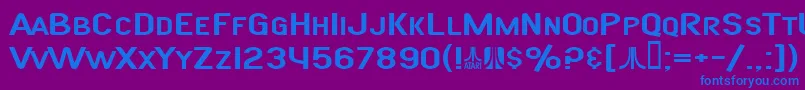 フォントSfAtarianSystemExtended – 紫色の背景に青い文字