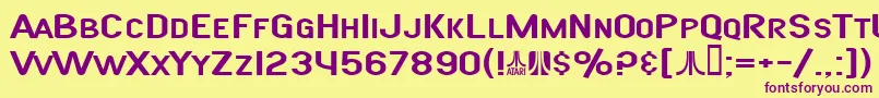 SfAtarianSystemExtended Font – Purple Fonts on Yellow Background