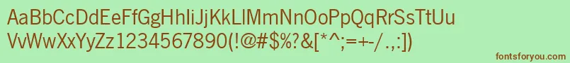 Newsgott Font – Brown Fonts on Green Background