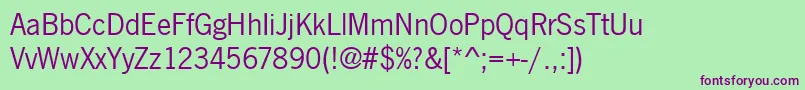 Newsgott Font – Purple Fonts on Green Background