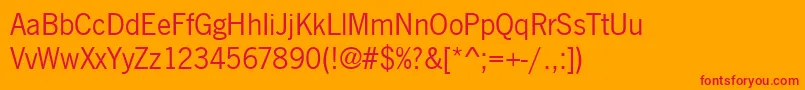 Newsgott Font – Red Fonts on Orange Background