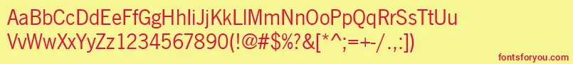 Newsgott Font – Red Fonts on Yellow Background