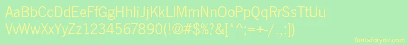 Newsgott Font – Yellow Fonts on Green Background