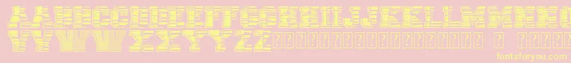 VtksUniversity-Schriftart – Gelbe Schriften auf rosa Hintergrund