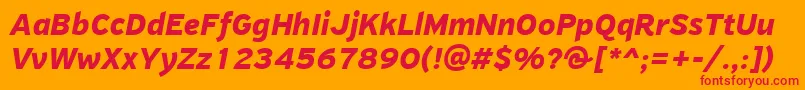 PfhighwaysansproBolditalic Font – Red Fonts on Orange Background