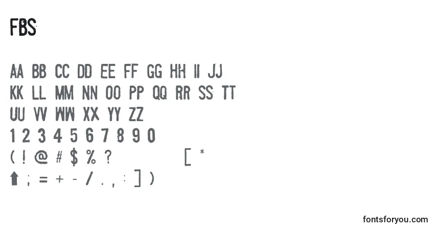 Schriftart Fbs – Alphabet, Zahlen, spezielle Symbole