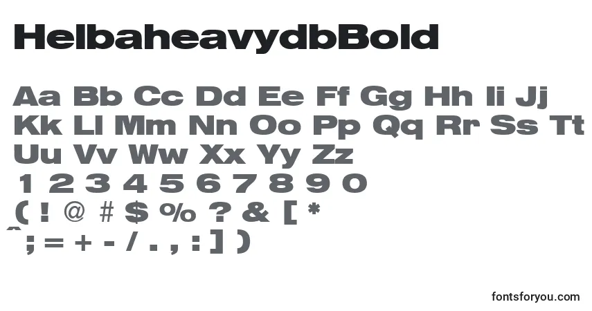 Шрифт HelbaheavydbBold – алфавит, цифры, специальные символы