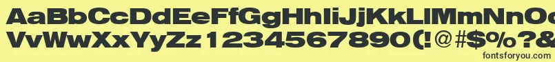 HelbaheavydbBold Font – Black Fonts on Yellow Background