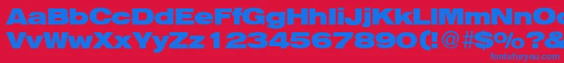 HelbaheavydbBold Font – Blue Fonts on Red Background