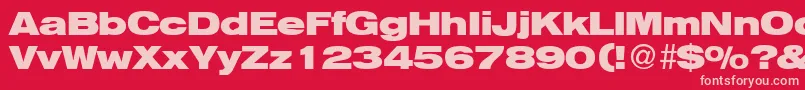 HelbaheavydbBold Font – Pink Fonts on Red Background